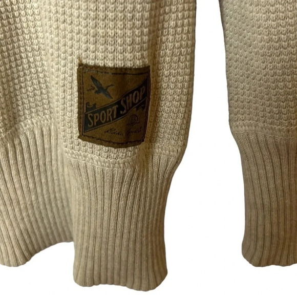 Eddie Bauer Sport Shop, Cotton,waffle knit,sweater,men XL.quarter zip, EC - Picture 6 of 9